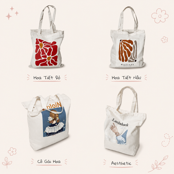 VERCHINI - Túi tote vải CANVAS - TXN003
