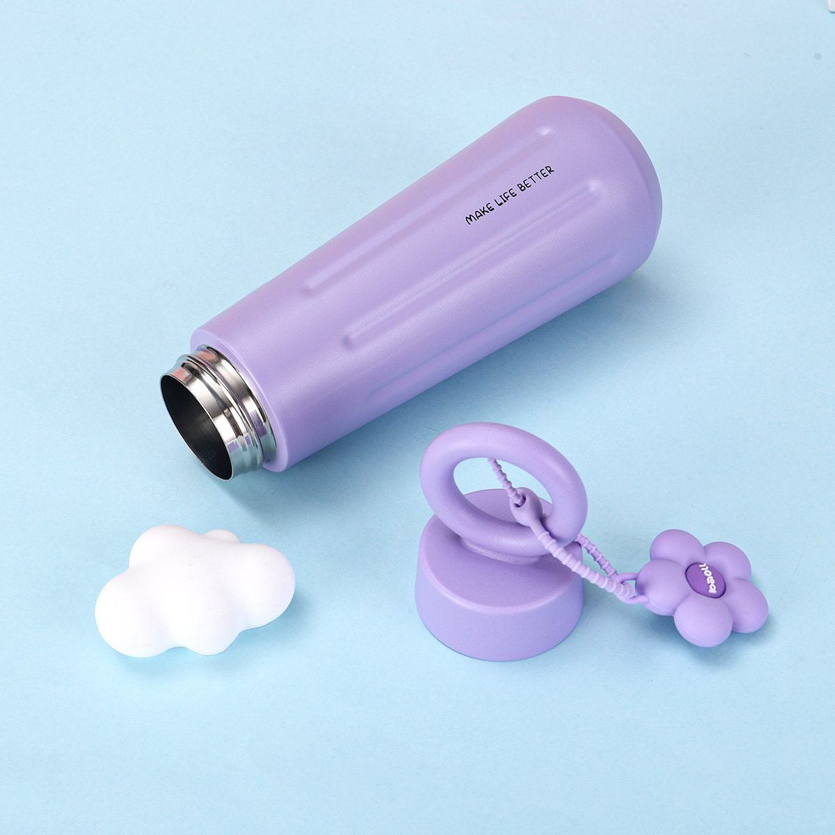 VERCHINI - Bình nước giữ nhiệt Inox 316 họa tiết cánh hoa