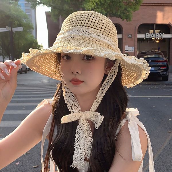 VERCHINI - Mũ Cói Nàng Thơ Viền Ren