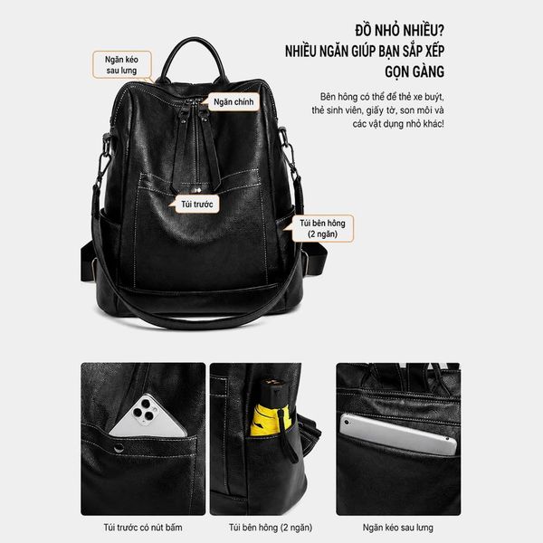 VERCHINI - Balo thời trang da bò BLN025