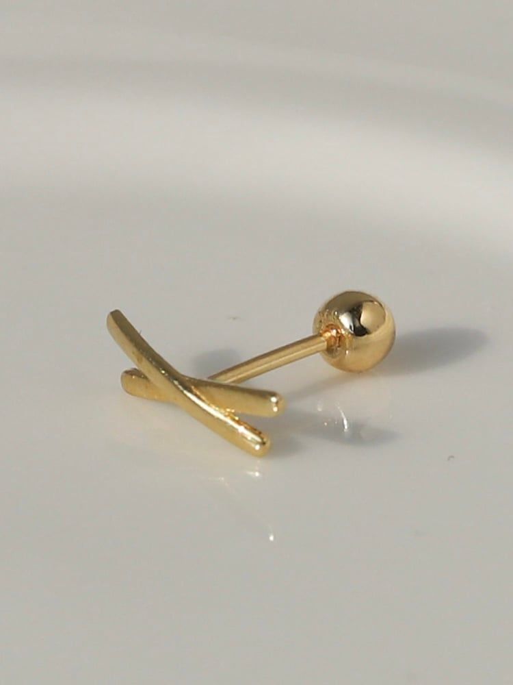  14K Cross Bar Piercing 