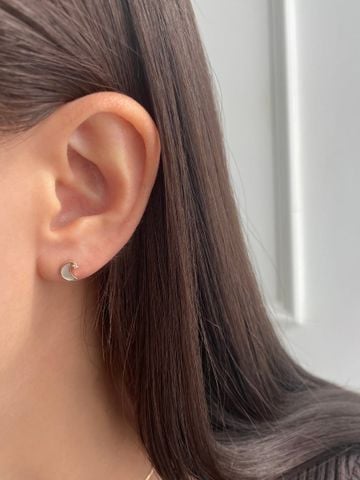  14K Crescent Moon Mother of Pearl Piercing 