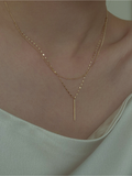  14K Layered Double chain Necklace 