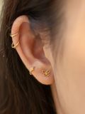  14K Beaded Blossom Huggie (XS) 