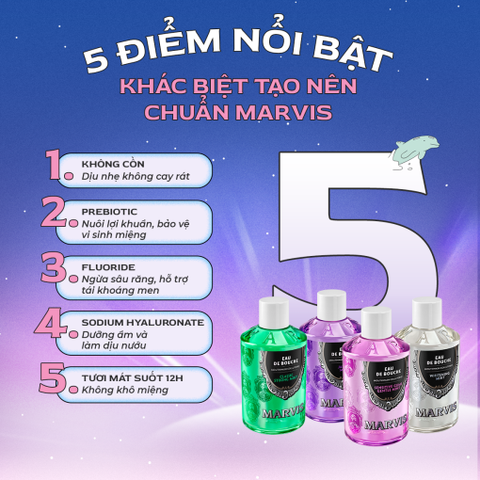  Nước súc miệng Marvis Mouthwash Jasmin Mint 400ml 