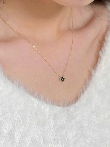 14K Black Clover Necklace 
