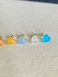  14K Quartz heart piercing 