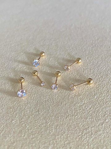 14K Shining Cubic Piercing (4 chấu) 