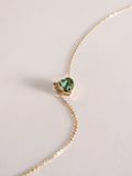  14K Crystal Heart Necklace - Emerald 