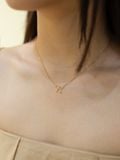  14K Dainty Ribbon Necklace 