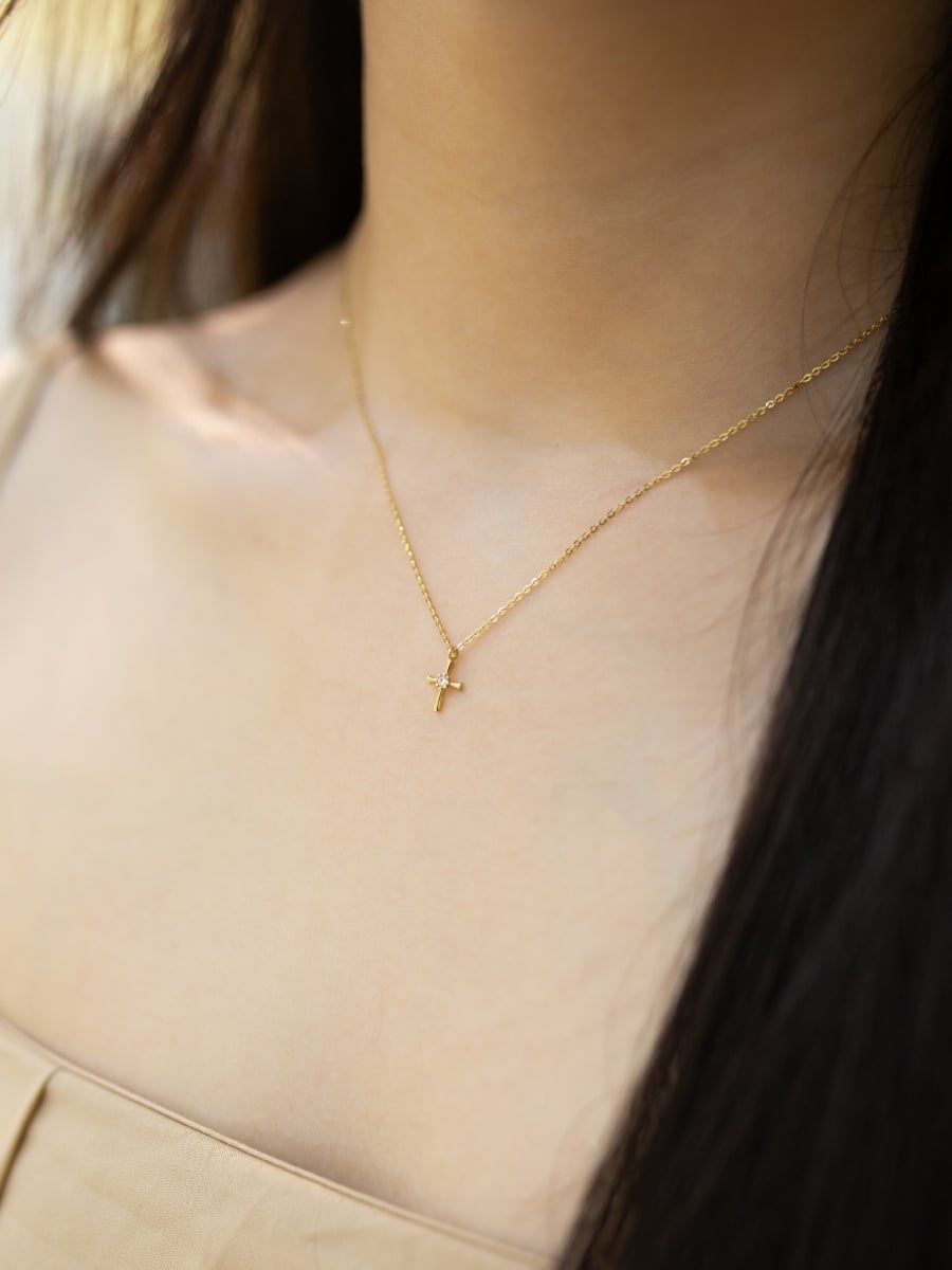  14K Lumiere Cross Necklace 
