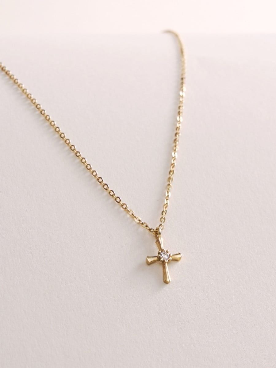  14K Lumiere Cross Necklace 