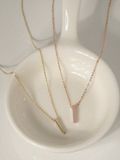  14K Minimalist Bar Pendant Necklace 