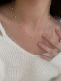 14K Mini Pearl Necklace Chain 