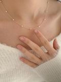  14K Mini Pearl Necklace Chain 