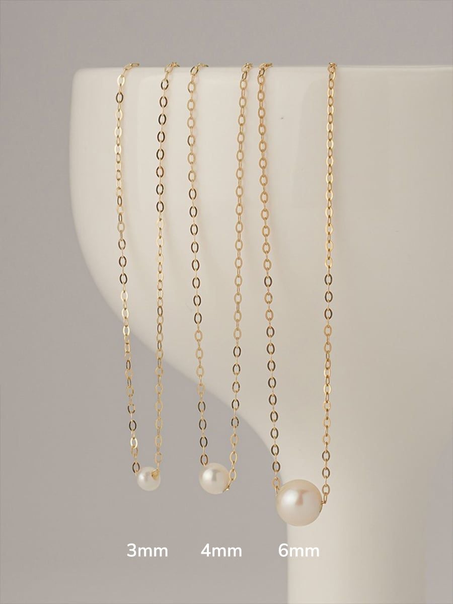  14K Daily Single Pearl Necklace (3 size) 