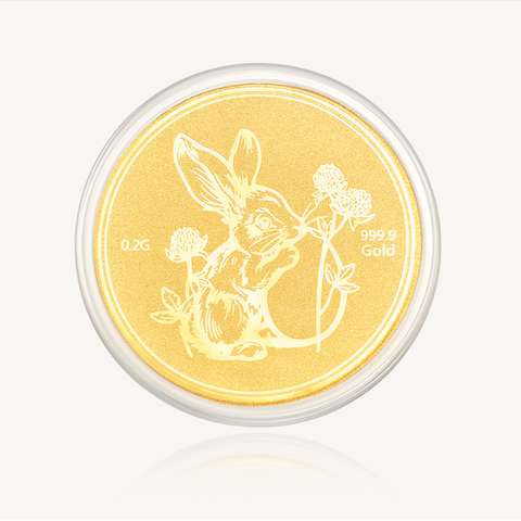  Đồng Xu Thỏ Vàng 24K (0.2g) – May Mắn & Hanh Thông 