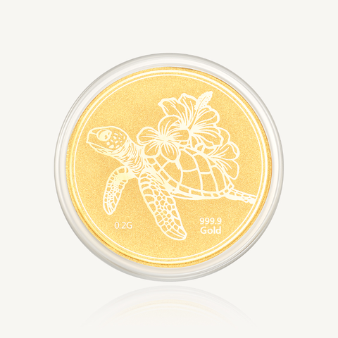  Đồng Xu Rùa Vàng Trường Thọ 24K 9999 (0.2g) 
