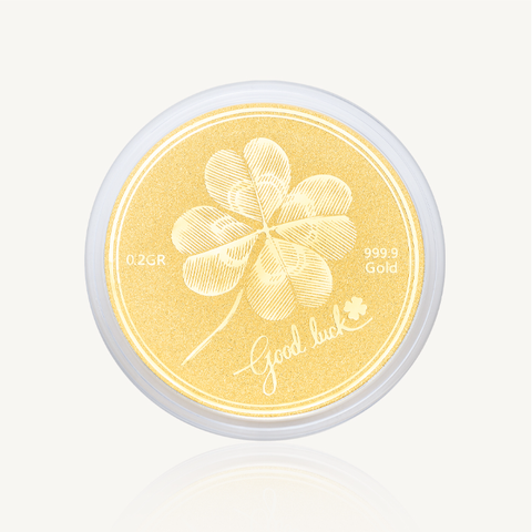  Đồng Xu Cỏ 4 Lá May Mắn Vàng 24K 9999 (0.2g) 