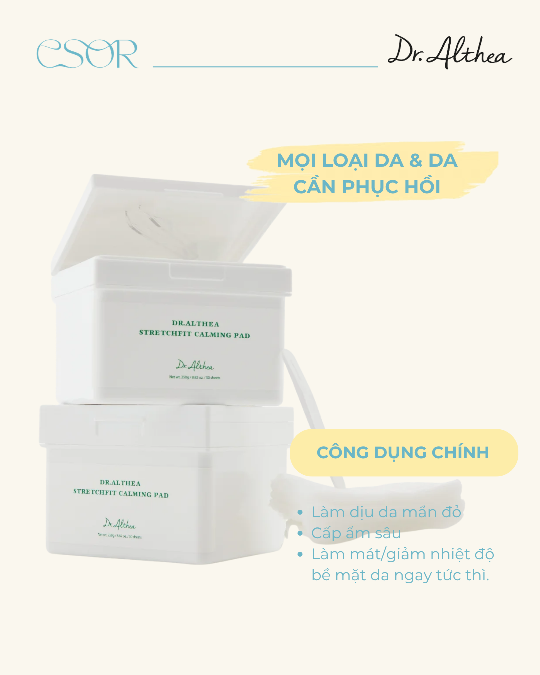  Mặt nạ Dr.Althea Stretchfit Calming Pad 250g/ 50 miếng 