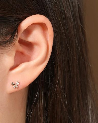  14K Crystal Butterfly Piercing 