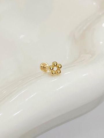  14K Flora Bead Internal flatback 