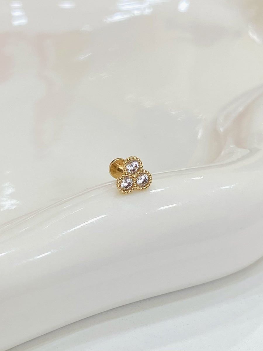  14K Trio Gleam Internal flatback 