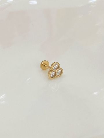  14K Trio Gleam Internal flatback 