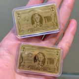  2 Đô La Vàng 24K 9999 (0.2g) – Lá Bùa May Mắn & Tài Lộc 