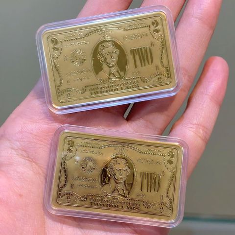  2 Đô La Vàng 24K 9999 (0.2g) – Lá Bùa May Mắn & Tài Lộc 