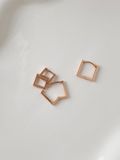  14K Square One-touch ring earring (3 size) 