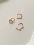  14K Square One-touch ring earring (3 size) 