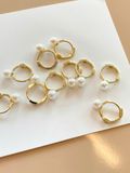 14K Cloud Pearl Huggie (2 size XS, S) 