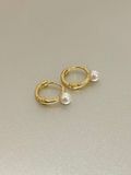  14K Cloud Pearl Huggie (2 size XS, S) 