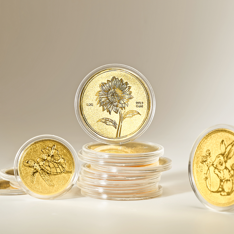  Hoa Hướng Dương Vàng 24K 9999 (0.2g) – Rạng Rỡ & Thành Công 