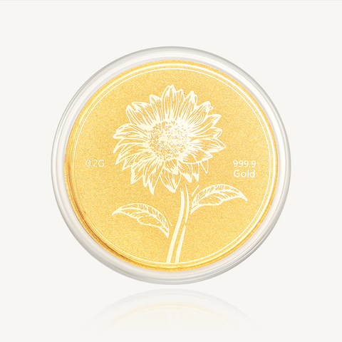  Hoa Hướng Dương Vàng 24K 9999 (0.2g) – Rạng Rỡ & Thành Công 