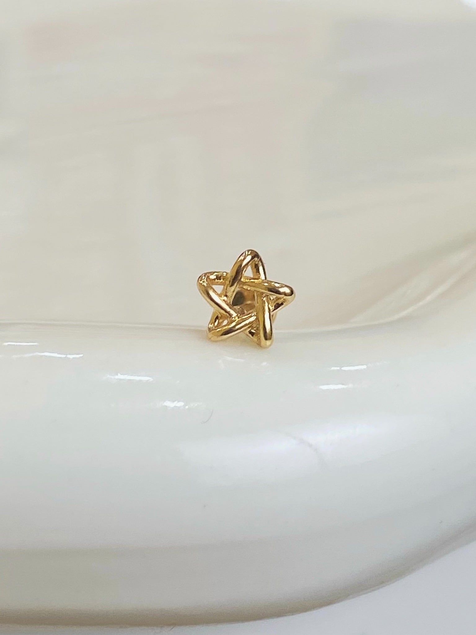  14K Star Outline Internal Flatback 