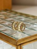  14k Puffy Ribbed Hoops (M) 