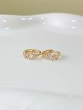  14K CZ Mix-Cut Hoops (M) 