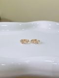  14K CZ Mix-Cut Hoops (M) 