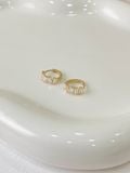  14K Baguette CZ Crown Hoops (M) 