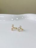  14K CZ Bar mini Huggie (S) 