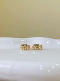  14k Puffy Ribbed Hoops (M) 