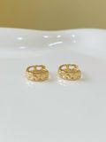  14K Hammered Texture Hoops (M) 