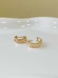  14K Hammered Texture Hoops (M) 