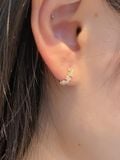  14K Baguette CZ Crown Hoops (M) 