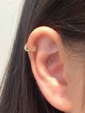  14k Gold Petite Blossom Huggie (S) 