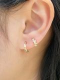  14K CZ Mix-Cut Hoops (M) 