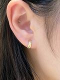  14K Hammered Texture Hoops (M) 