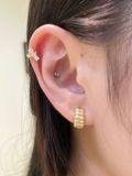  14K CZ Bar mini Huggie (S) 